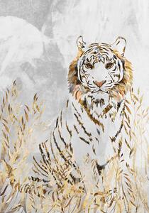 Ilustrace Golden Tiger in the leaves, Sarah Manovski