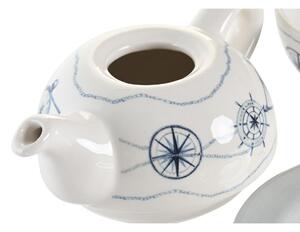 Konvička na čaj DKD Home Decor Modrý Bílý 750 ml Dolomite (3 kusů)