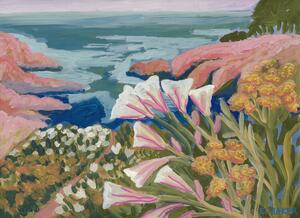 Ilustrace Sea and flowers, Eleanor Baker
