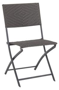 Sunfun Neila Zahradní židle sklopná, 52 × 46 × 80 cm, ocel, PE ratan, šedostříbrná