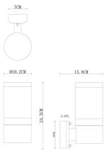 Globo 32014BS - Venkovní nástěnné svítidlo XELOO 1xE27/60W/230V IP44