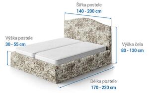Bielastické potahy MARMO béžové postel (š.140 - 200 cm)