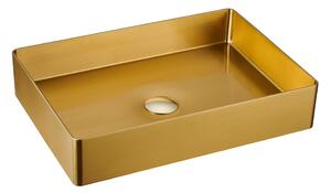 Umyvadlo nerezové ve zlaté barvě 50x35 cm Aurum – Sapho