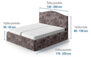Bielastické potahy MARMO hnědé postel (š. 140 - 200 cm)