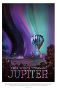Ilustrace Jupiter (Retro Planet & Moon Poster) - Space Series (NASA)