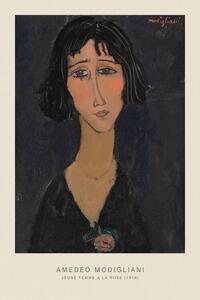 Obrazová reprodukce Jeune femme a la rose, Margherita (Portrait of a Beautiful Girl) - Amedeo Modigliani