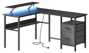 Rohový kancelářský stůl s LED osvětlením LWD095B01
