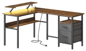 Rohový kancelářský stůl s LED osvětlením LWD095K01