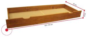 Zásuvka pod postel 57x150cm, borovice-lak