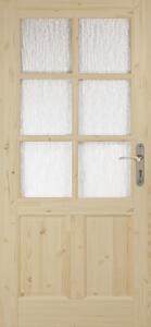 Orkan Interiérové dveře 6lux Eco, 90 L, 920 × 1970 mm, masivní dřevo, levé, borovice, prosklené