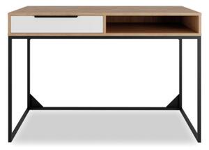 Psací stůl LANDRO, 120x80x60, hikora/bílý mat