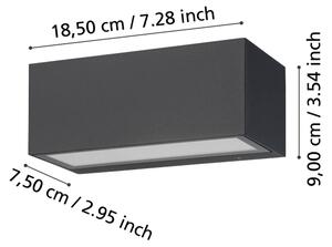Eglo 900885 - LED Venkovní nástěnné svítidlo SPONGANO 2xLED/5W/230V IP65