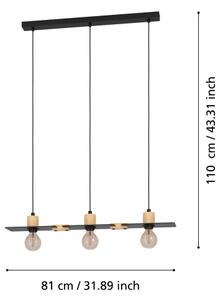 Eglo 43752 - Lustr na lanku BRAMERTON 3xE27/40W/230V