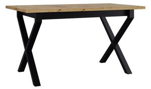 Rozkládací stůl Elarno 80 x 140/180 I, Barva dřeva: bílá-L, Barvy nožiček: černý kov Mirjan24 5903211234644