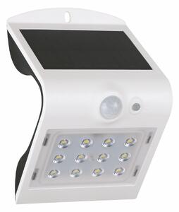 GreenLux LED venkovní solární svítidlo FOX 1,5W bílý fasádní reflektor se senzorem pohybu a setmění GXSO004