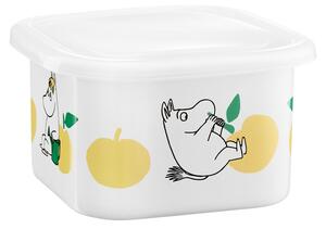 Dóza s víkem Moomin Joyful Apples 1l, smalt / bílo-žlutá