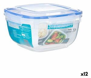 Leknes Hermetická obědová krabice Hranatý Transparentní Plastické 2,4 L 20 x 11 x 20 cm (12 kusů)