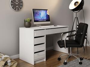 PC stolek Heron, Barva dřeva: bílá/bílý lesk Mirjan24 5902928802931