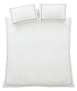 Bílé 3dílné povlečení na dvoulůžko z bavlněného perkálu 200x200 cm Contrast Trim – Bianca