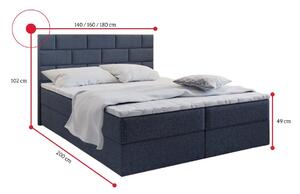 Čalouněná postel boxspring PERLA + topper, 140x200, inari 80