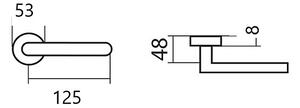 Dveřní kování TWIN LEKO LISA H 1231R KOV ( E EN 1906 tř. 3), klika/klika, kulatá rozeta, Kulatá rozeta s otvorem pro obyčejný klíč BB, Twin E (nerez matná)