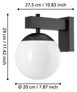 Eglo 900669 - Venkovní nástěnné svítidlo BUFALATA 1xE27/40W/230V černá IP44