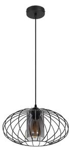 Lustr na lanku CORRINI 1xE27/60W/230V pr. 34 cm černá/šedá