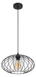 Lustr na lanku CORRINI 1xE27/60W/230V pr. 34 cm černá/čirá