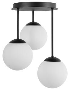 Závěsná lampa se 3 světly RIANA Sklo Černá