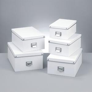 Box pro skladování, 5 ks, barva bílá, ZELLER