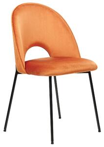 Umělý samet Jídelní židle Sada 2 ks Oranžová COVELO