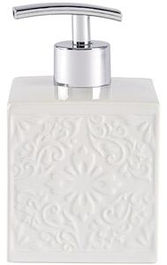 Keramický dávkovač na mýdlo v bílé barvě se vzorem CORDOBA, 500 ml, 13x9x9 cm, WENKO