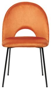Sada 2 sametových jídelních židlí oranžové COVELO