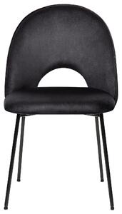 Sada 2 sametových jídelních židlí černé COVELO