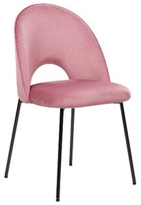 Umělý samet Jídelní židle Sada 2 ks Růžová COVELO