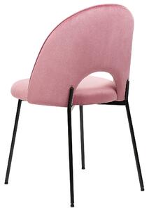 Sada 2 sametových jídelních židlí růžové COVELO
