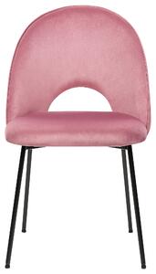 Umělý samet Jídelní židle Sada 2 ks Růžová COVELO