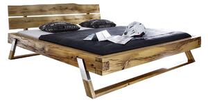 Dubová postel Balli-chrom 160x200 cm, dub, masiv