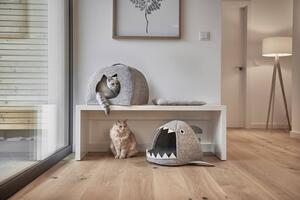 Domek pro kočku - pelíšek Shark, plstěný, šedá barva, 45x38x32 cm, ZELLER