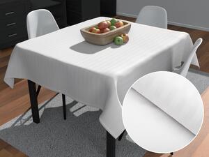 Biante Damaškový čtvercový ubrus Atlas Gradl DM-015 Bílý - proužky 8 mm 120x120 cm