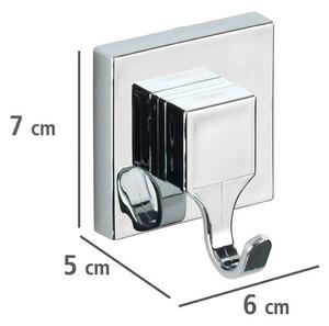 Samodržící nástěnné háčky, sada 2 háčků, koupelnové háčky QUADRO, 7x6 cm, WENKO