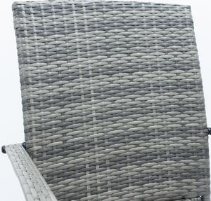 FurniGO Ratanové židle Yoro 4 ks - melírovaná šedá