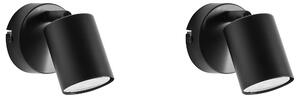 Sada 2 nástěnných lamp NYANDO Kov Černá