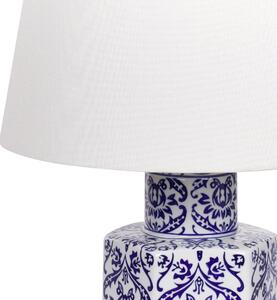 Porcelánová stolní lampa bílá/modrá MARCELINI