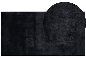 Koberec z umělé zaječí kožešiny 80 x 150 cm černý MIRPUR