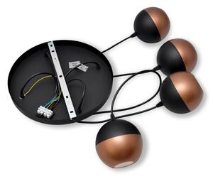 LED Lustr na lanku MIDWAY 4xGU10/4,8W/230V černá/měděná