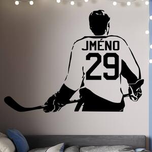 Živá Zeď Samolepka Hokejový dres se jménem Barva: černá
