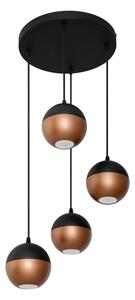 LED Lustr na lanku MIDWAY 4xGU10/4,8W/230V černá/měděná