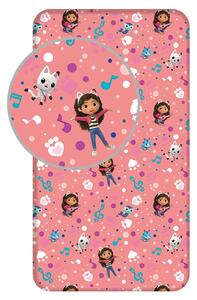 Jerry Fabrics Bavlněné napínací prostěradlo 90x200 + 25 cm - Gabby´s Dollhouse