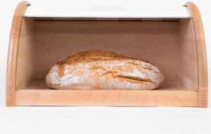 Dřevěný chlebník s bílým víkem 39x25x21cm, ZELLER